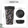 thumbnail image 3 of Picia Snake And Floral1 Pattern 500ml Carry Insulated Coffee Mug, Stainless Steel Travel Mug with Hidden Handle, Leak-Proof for Car, Office, Home, and Outdoor Use, 3 of 8