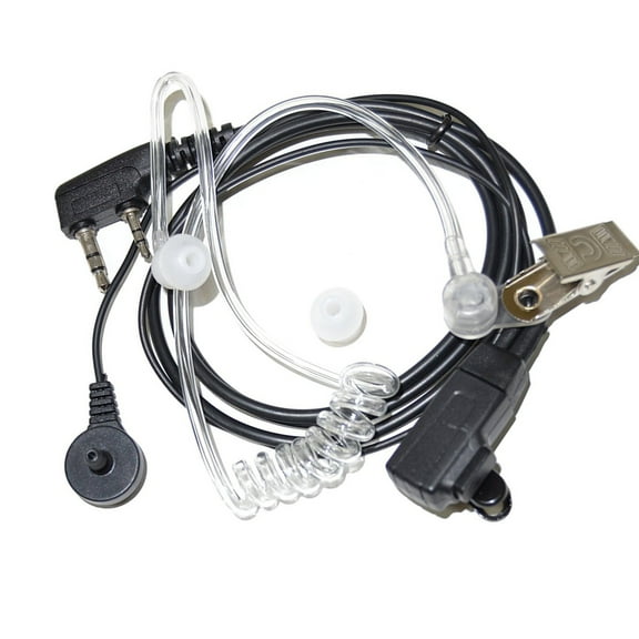 HQRP 2 Pin Acoustic Tube Earpiece Headset Mic for Kenwood TK-2212, TK-2212K, TK-2302, TK-2312