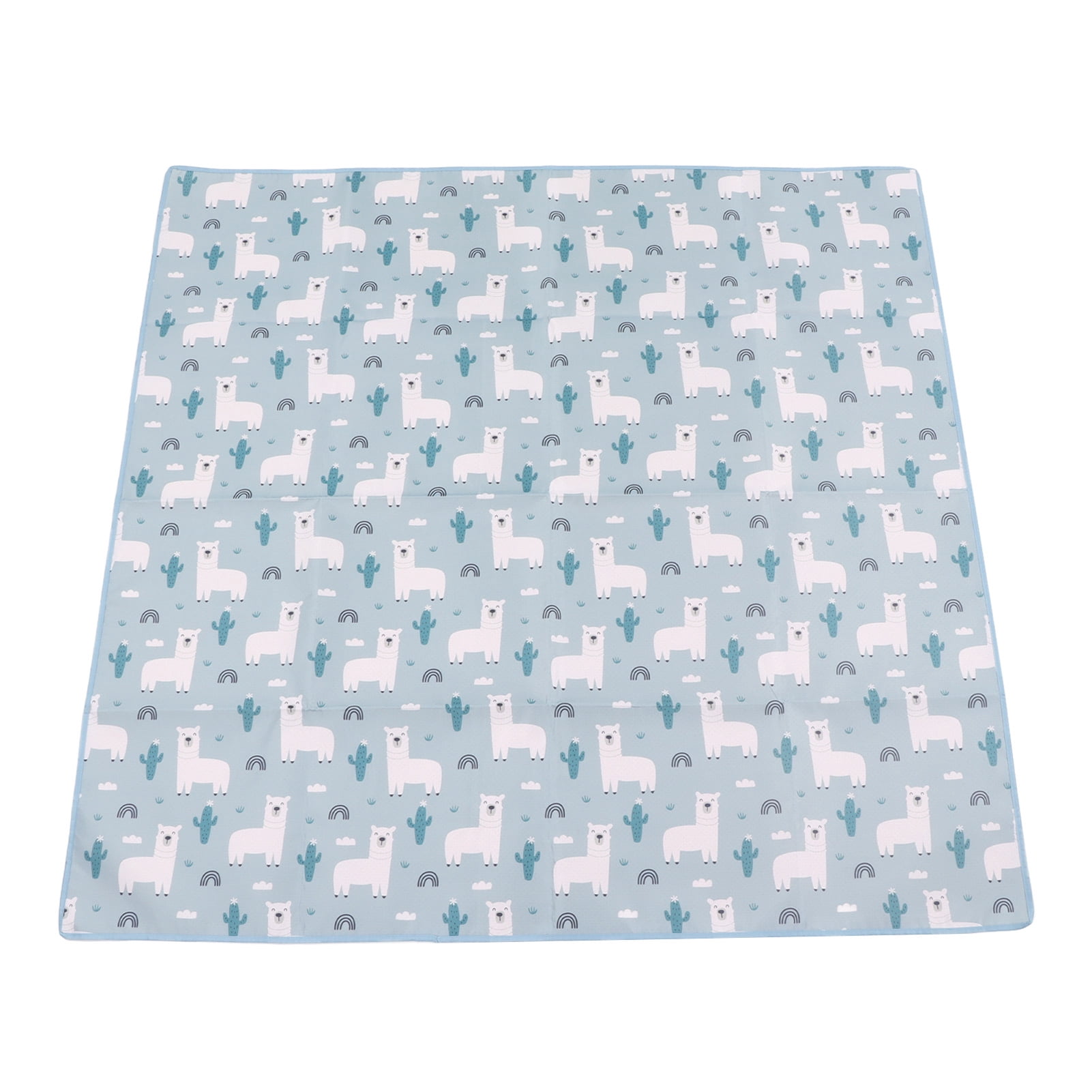 NFTIGB Extra Large Padded Play Mat Blue Reversible Foldable Waterproof Baby Crawling Mat for Infant (43.3 inches / 110 cm)