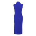 thumbnail image 5 of B91xZ Dresses Women pour Mini Robe Sans Manches Ceinturée Summer Veste Décontractée Chemise Robe avec Poches, Bleu S, 5 of 5