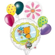 7 pc Recordable Balloon Bear Flowers Balloon Bouquet Mother's Day Get Well Easter