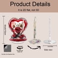 thumbnail image 3 of Winged Bear Love Heart Valentine's Plush White Teddy Red Rose 2D Flat Decor Cute Romantic Gift for Valentine's Day Celebration​, 3 of 5
