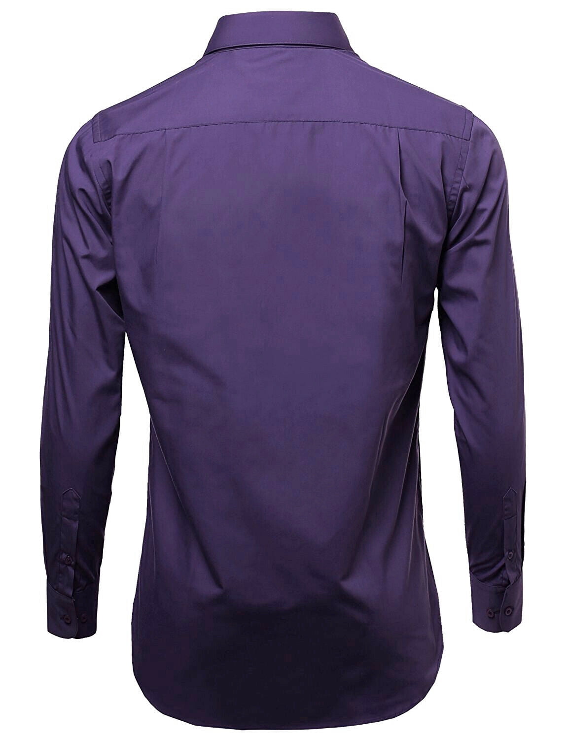 purple dress shirt walmart OmegaTux Men's Slim Fit Button Up Long Sleeve Solid Dress Shirt - Purple