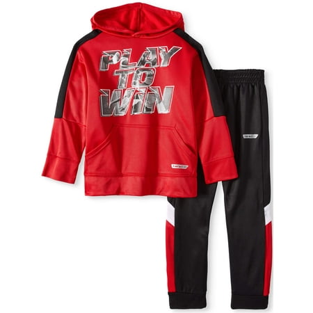 Little Boys' Tricot Graphic Hoodie With Jogger 2-Piece Set
