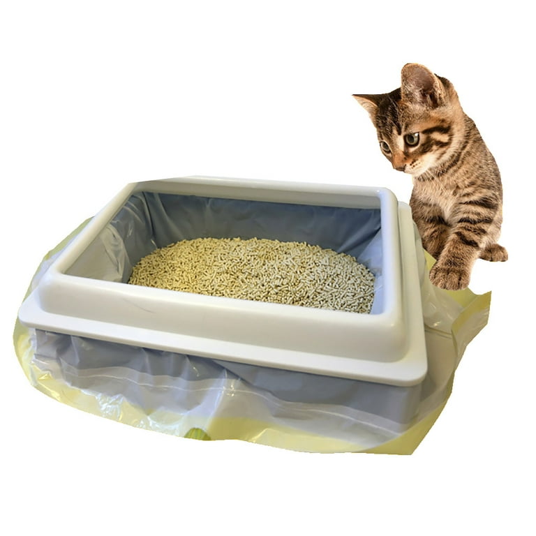 Walbest Cat Litter Box Liners 7Pcs Roll Drawstring Kitty Litter