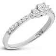 thumbnail image 2 of SuperJeweler Three Diamond Plus Promise Ring In White Gold For Women, 2 of 8
