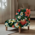 thumbnail image 5 of HELLHERO Bold Floral Tapestry Armless Accent Chair Soft Cover, Elastic Bottom Wear Resistant Armless Accent Chair Cover for Hotel Home, 5 of 8