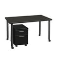 thumbnail image 3 of Regency Kee 48 x 24 in. Mobile Desk with Storage- Ash Grey Top, Black Legs, 3 of 7