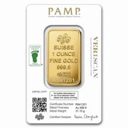 1 oz Gold Bar PAMP Suisse Lady Fortuna Veriscan(In Assay)