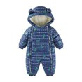 thumbnail image 2 of Esaierr Newborn Girls Boys Snowsuit Cotton Jacket Hooded Romper Jumpsuit Coats Thickening Winter Outwear Autumn Winter Long-Sleeved Jacket for 0-24M, 2 of 5