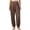 Brown, variant on Only Moment Beach Outfits for Women Cotton and Linen/Wash Water Wrinkled Cloth High Waist Yoga Pants with Pockets Loose Stretch Dress Work Sweatpants Casual Lounge Green,S