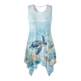 thumbnail image 5 of Uorisanigo Blue Turtle Matching Couple Outfits Husban and Wife Clothing Men's Short Sleeve Shirt Size L Soft Beach Shirts and Women's Tank Dress Irregular Hawaiian Sundress, 5 of 7