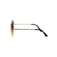 thumbnail image 3 of Womens Luxury Designer Oversize Round Metal Rim Gradient Sunglasses Gold Brown Yellow, 3 of 4