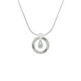 thumbnail image 2 of Delight Jewelry Silvertone Mini Horseshoe with Clear Crystal Joy Ring Charm Necklace, 18", 2 of 4