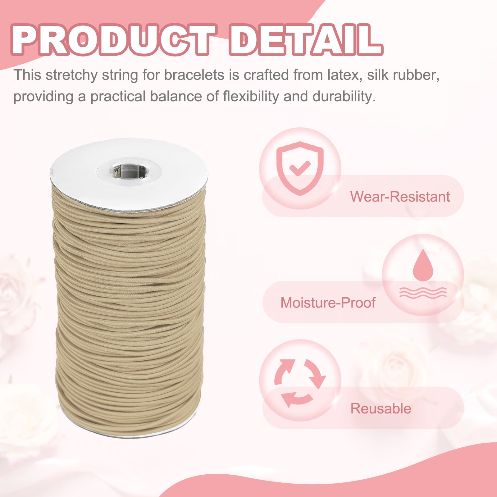 Uxcell Stretchy String for Bracelets, Elastic Crystal Thread Stretch Elastic Beading Cord 2.5mm & Brown-Fitting For(Bracelets/Sewing/Beading/Necklace/Jewelry Making/Crafts DIY)