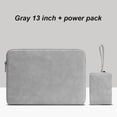 thumbnail image 1 of Funda para computadora portátil de cuero, impermeable, bolsa para computadora portátil con cremallera, funda para computadora a prueba de golpes, gris, 13 pulgadas, bolsa de carga Scienceny EL002886-10, 1 of 2