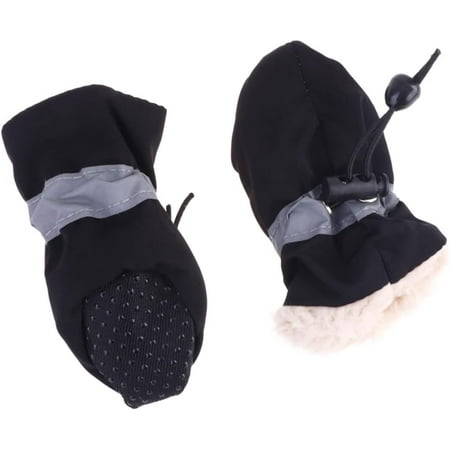 4pcs Sole Protector for Sneakers Dog Boots for Winter Pet Shoes Dog Shoes Black Medium Dog Protective Case Warm Boots Boots for Dogs Shoes for Dogs Dog Cat Soft Black Boots