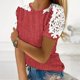 thumbnail image 1 of Fiudx Camisas de Mujer Blusa de Manga Corta con Cuello Redondo y Estampado para Mujer, 1 of 5
