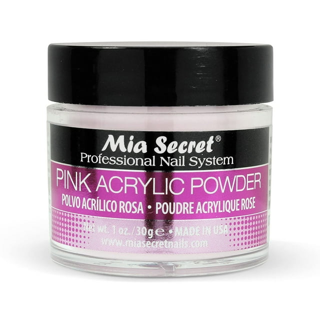 Mia Secret Professional Acrylic Nail System Pink Acrylic Powder 1 OZ - Flawless Consistency, Superior Adhesion, Self-Leveling Polymer, Non-Yellowing Formula, Made in USA