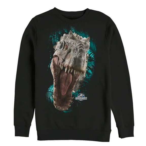 Men's Jurassic World Red-Eyed Monster  Sweatshirt Black 2X Large