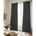 thumbnail image 5 of Black Pure Color Sheer Curtains 84 Inch Length 2 Panels Set for Living Room/Bedroom, Aesthetics Contemporary Luxury Kitchen Curtains Grommet Semi-Sheer Curtains Drapes Window Treatments 42"x84"x2, 5 of 7