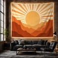thumbnail image 5 of Rustic Sunburst Over Layered Mountains in Warm Earth Tones, Nostalgic Boho for Nature Lovers, Sunset Scenery Artwork, Housewarming Gift, Tapestry Wall Hanging for Bedroom and Living Room, 5 of 6