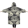 thumbnail image 2 of Oversized Wearable Blanket Hoodie,Gray Highland Cow Layer Pattern Sherpa Blanket Hoodie with Super Pockets,Super Warm Fuzzy Pullover for Women & Men, 2 of 6