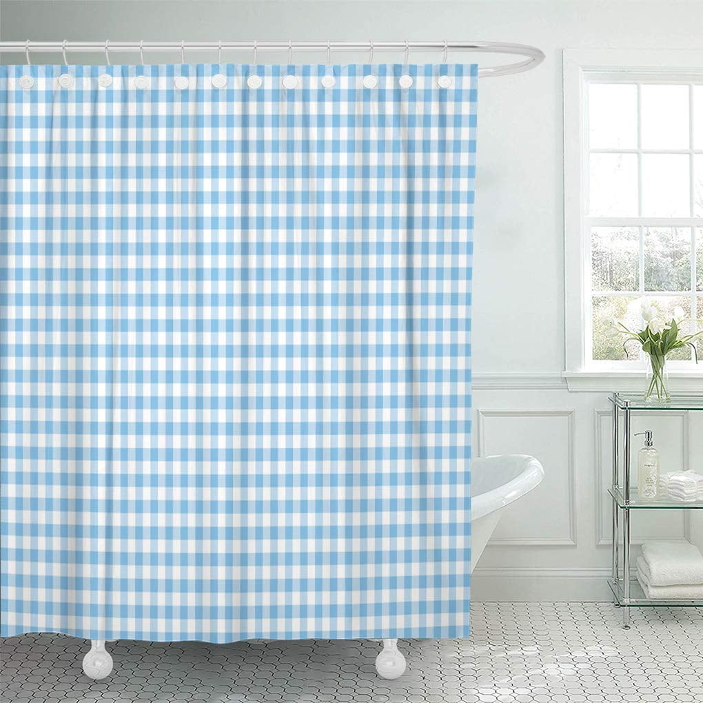 SUTTOM White Light Blue Gingham Pattern Background Checkered Cloth