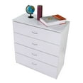 thumbnail image 3 of MDF Wood White Simple 4-Drawer Dresser Bedside Table Bedroom Storage Cabinet Wooden Nightstand, 3 of 7