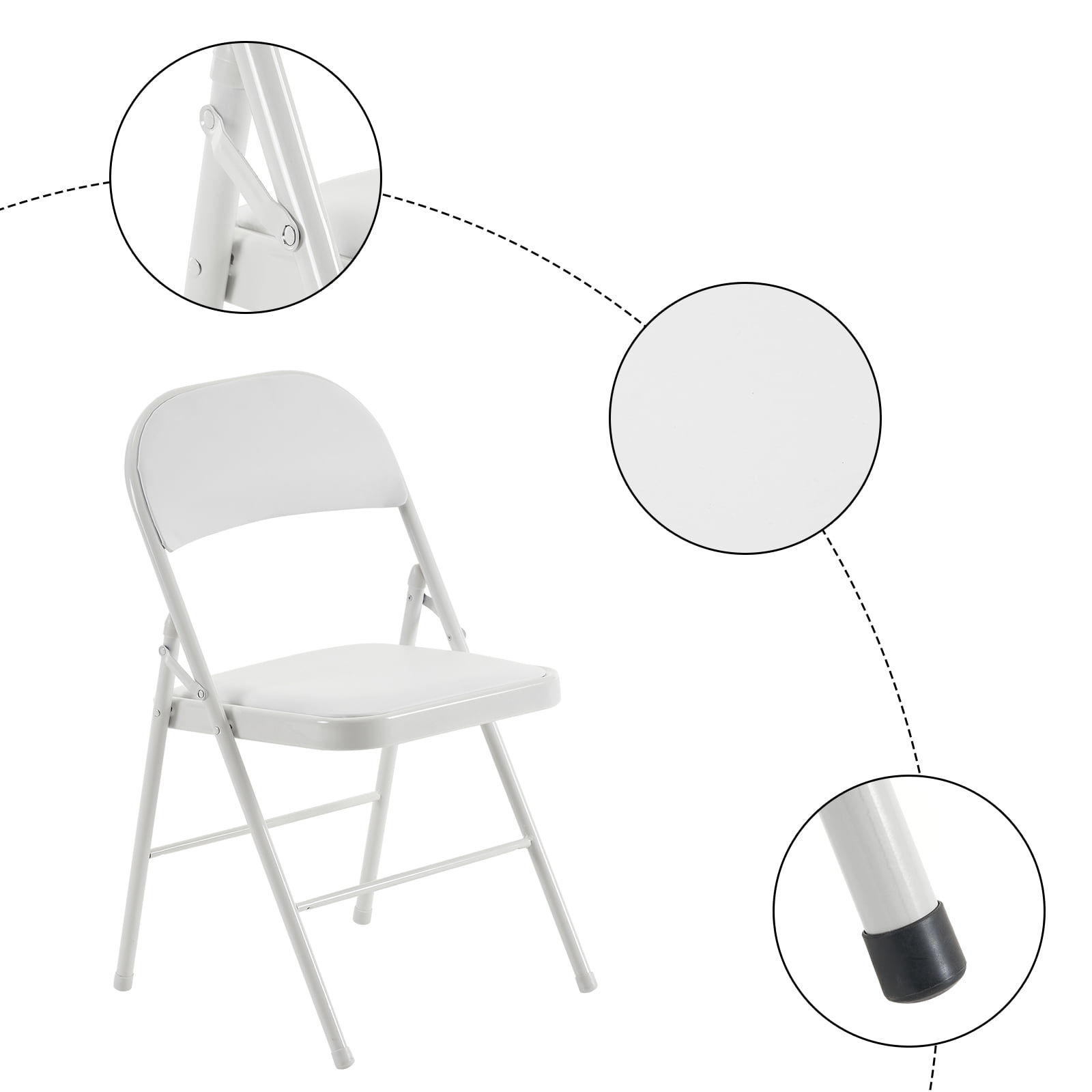 6Pcs Foldable Chairs for Convention & Exhibition, White