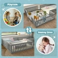 thumbnail image 3 of QZYeYun Full Size House Floor Bed, Double Full Floor Bed with Door and Full-length Guardrails, Multi-function Design, Grey, 3 of 8