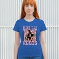 thumbnail image 4 of Blame it All On My Roots T-Shirt Vintage Country Fair Rodeo Cowgirl Women's Tee, 4 of 7