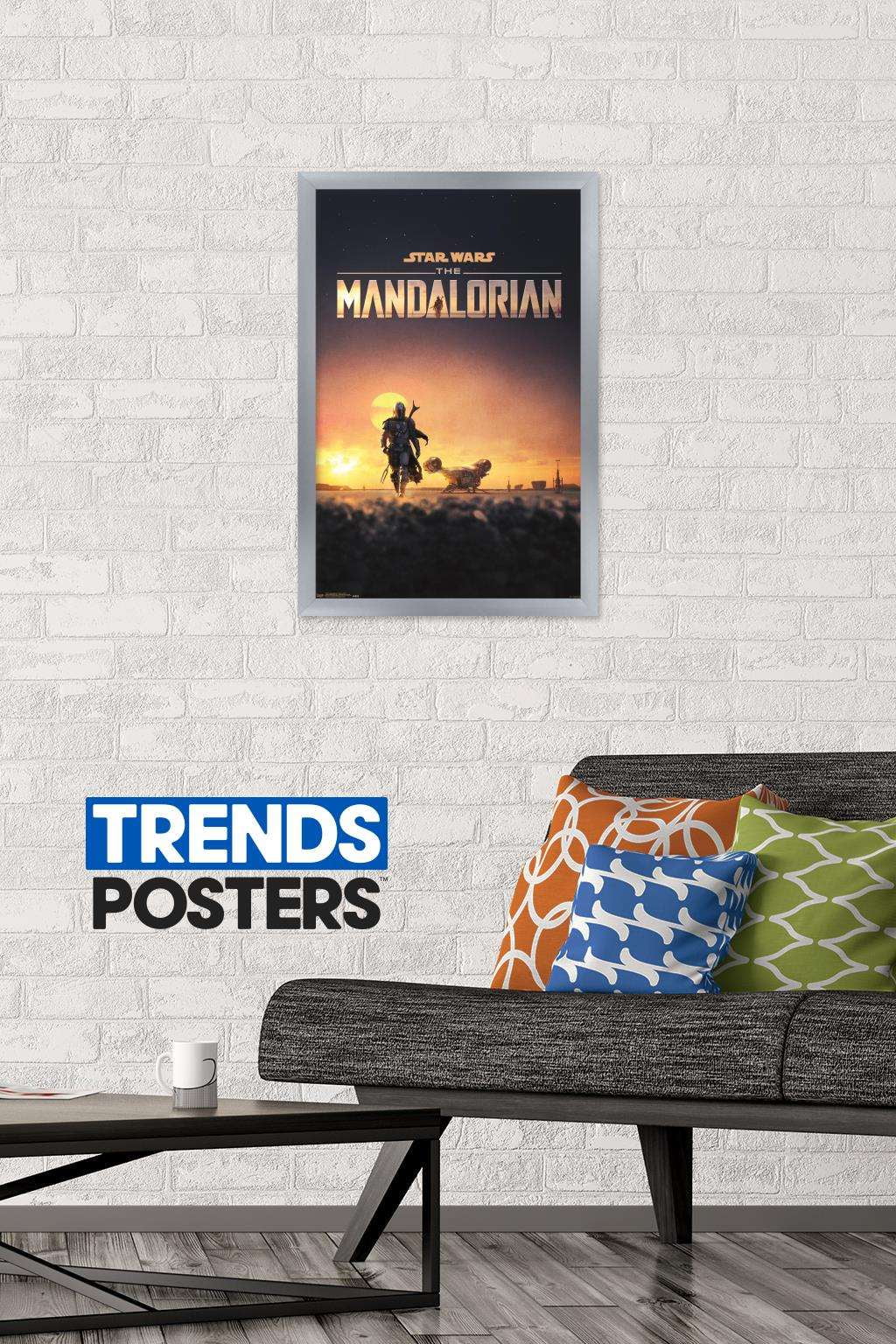 Star Wars: The Mandalorian - D23 One Sheet Wall Poster, 14.725" x 22.375", Framed