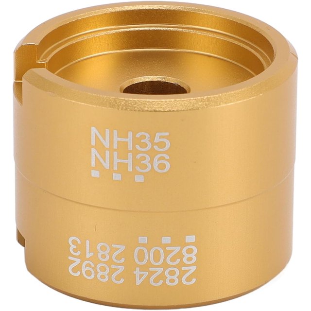 HUGFEGWE Watch Movement Holder, Aluminum Versatile Multi Functional Movement Holder Repair Tool, Sturdy Support Watch Modding Tool for 2824, 2892, 8200, 2813, NH35, NH36 Movements (Gold) UA824-0502