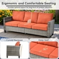 thumbnail image 4 of Ovios 6 Pieces Outdoor Furniture All-Weather Wicker Patio Sectional Couch with Coffee Table and Cushions Powder-Coated Steel, 4 of 8