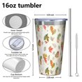 thumbnail image 4 of 16oz Tumblers Autumn Fall Leaves Pattern Stainless Steel Vacuum Insulated Double Wall Travel Tumbler Cups Mug with Lid and Straw,Cleaning Brush for Coffee,Tea, 4 of 4