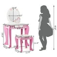 thumbnail image 2 of Costway Coiffeuse Table de Maquillage Chaise Ensemble en Bois avec Miroir Tiroir, 2 of 10