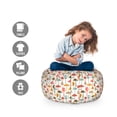 thumbnail image 2 of Mushroom Storage Toy Bag Chair, Autumn Themed Cartoonish Pattern with Colorful Abstracts Toadstools, Stuffed Animal Organizer Washable Bag, Small Size, Multicolor, by Ambesonne, 2 of 3