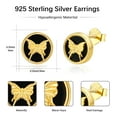 thumbnail image 4 of Midir&Etain Black Onyx Earrings 925 Sterling Silver Butterfly Stud Earrings Punk Gothic Earring Gold Butterfly Jewelry Gifts for Women, 4 of 7