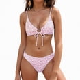 thumbnail image 2 of NOLDARES Women's Ribbed Bikini Sets Scoop Neck Cheeky Swimsuit Two Piece Bathing Suit(Pink,XS), 2 of 7