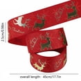 thumbnail image 3 of Christmas Ribbons Merry Christmas Deer Snowflake 5Y, 1 Inch Wide Satin Ribbon for Festival Holiday Party Decoration Crafts Gift Wrapping, 3 of 7