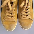 thumbnail image 3 of PU & MA Yellow Black Suede Classic Sneakers - 5.5-6US, 3 of 6