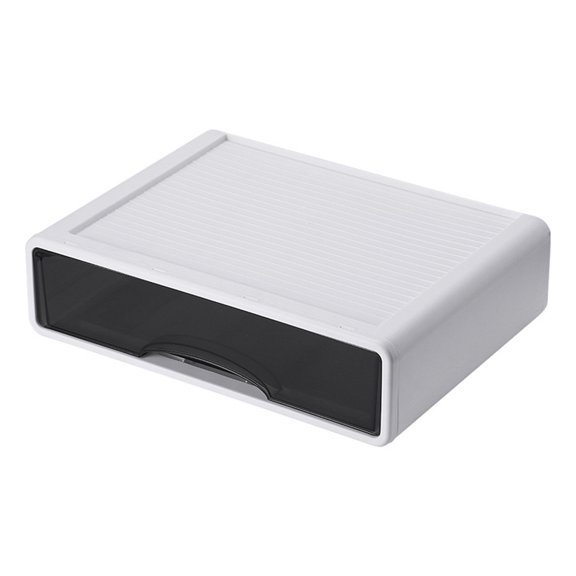 HEMOTON White Desk Storage Box with Drawers for Organized Storage Made of PP Material 7.87 x 4.72 x 5.31 Inches