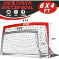 thumbnail image 2 of Kid Soccer Goal for Backyard 6x4FT Large Portable Soccer Net Folding Practice Training Equipment with Carrying Bag for Outdoor Red, 2 of 8