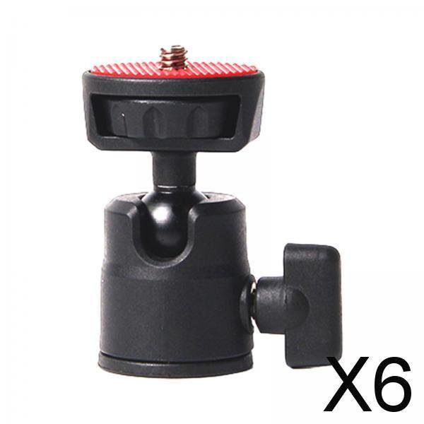 5xTripod cabeza de bola Cámara trípode cabeza 360, 360 giratorio, cabeza de bola Mini cabeza de bola para monopié DSLR soporte de luz 6 piezas