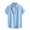 Light Blue, variant on Dagugfen Mens Tops Ribbed Short Sleeve Button up Shirts Lapel Neck Loose Summer Casual Comfy Tee Tops