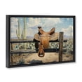 thumbnail image 2 of Stupell Industries Rustic Lodge Saddle on Desert Fence Black Floating Frame Canvas Art, 25 x 17, by Franklyn Gregory, 2 of 8