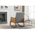 thumbnail image 3 of Accent Rocking Chair, Mid-Century Nursery Rocking Armchair, Tall Back Accent Glider Rocker, Leisure Sofa Chair with Solid Wood Frame, Comfy Side Chair for Living Room, Nursery, Light Gray Linen, 3 of 7