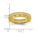 thumbnail image 2 of 925 Sterling Silver Stackable Gold Plated Carved Band Size 5 Stackable Ring for Women and Men, 2 of 2
