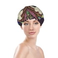thumbnail image 3 of Balery Boho Owl Shower Caps, Double Layer Waterproof Shower Cap, Double Layers Reusable Shower Cap With Soft Comfortable For Long Thick Hair Soft Bath Shower Hair Caps, 3 of 9